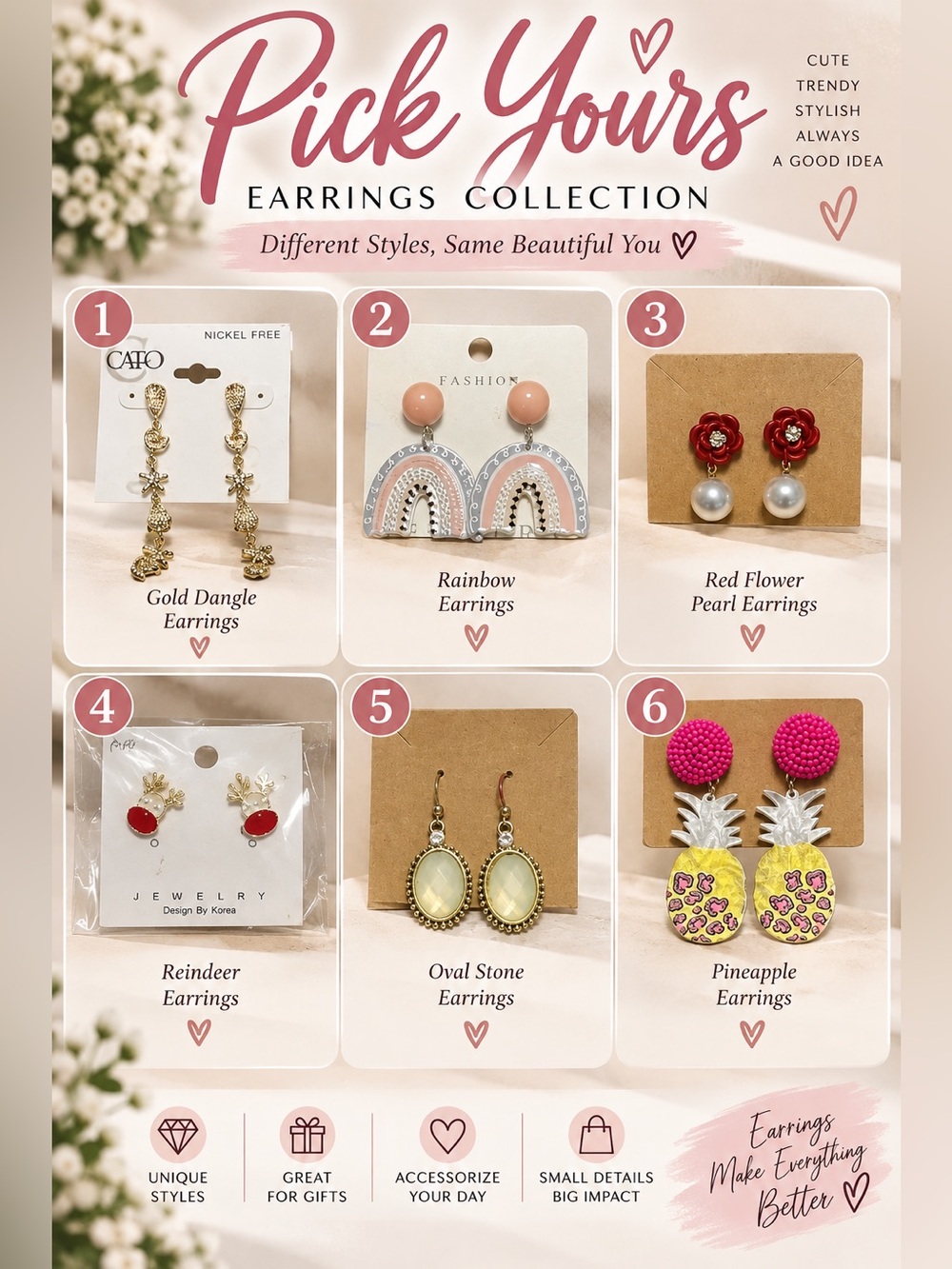 BUENO BONITO Y BARATO earrings. Pick yours